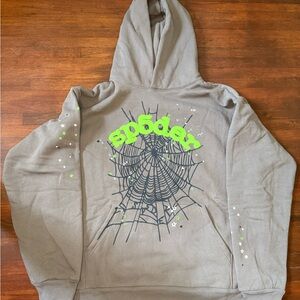 Slate grey sp5der hoodie (L)